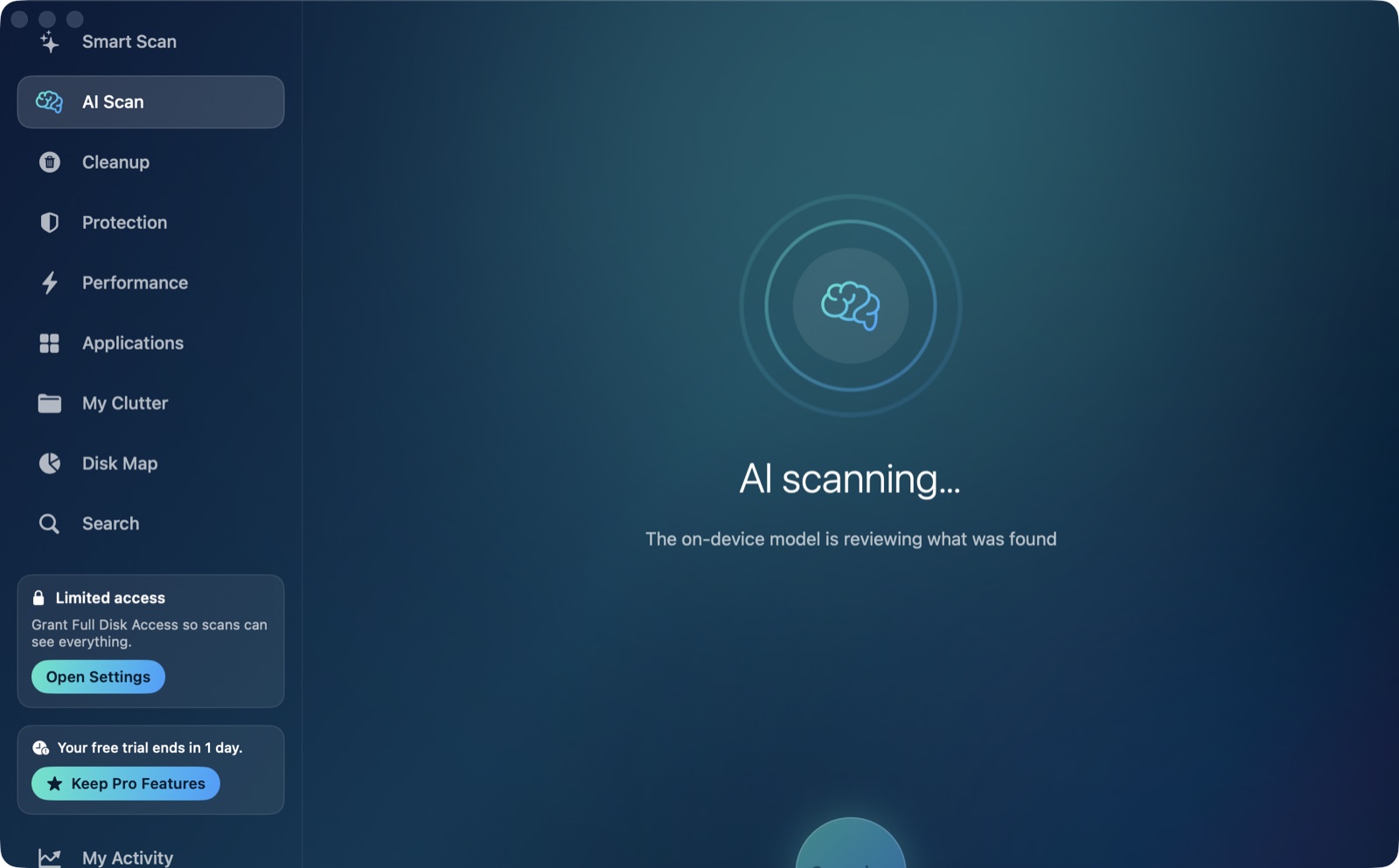 AI Scan results with ranked recommendations